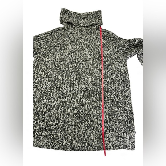 Madewell Women’s Medium Black & White Wool Blend Knit Cowl Neck Sweater - Picture 9 of 13